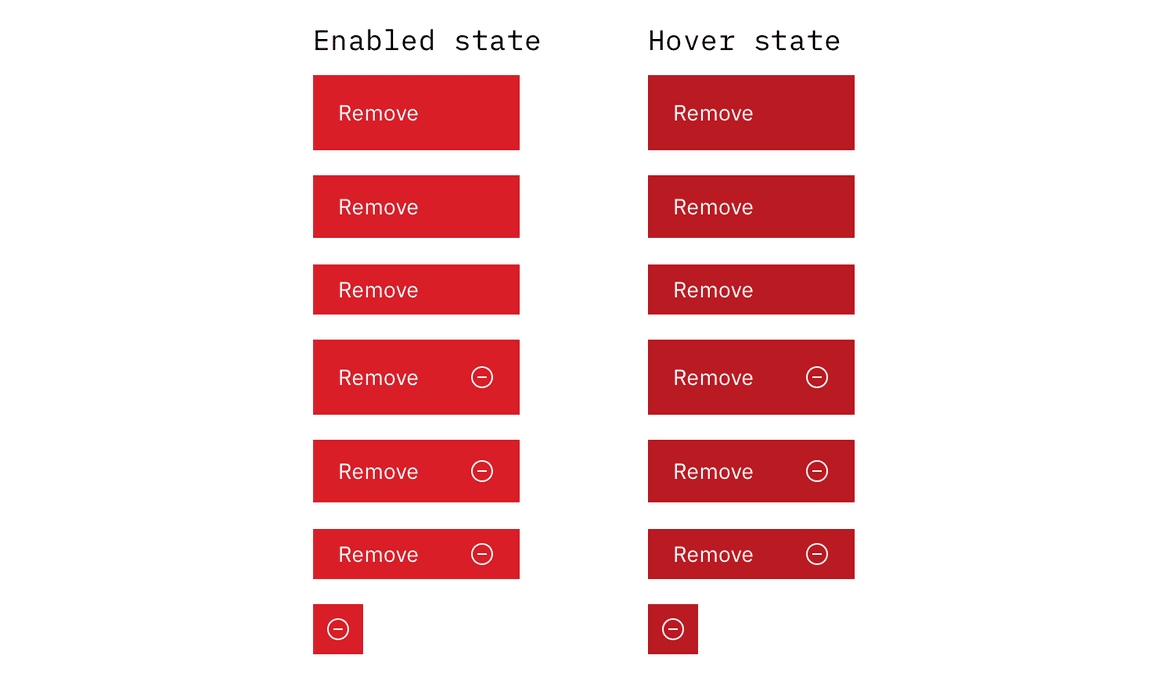 Example of remove options in context without warnings for low impact remove actions.